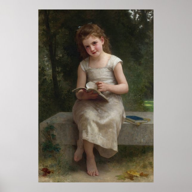 Poster La Liseuse par William-Adolphe Bouguereau (Devant)