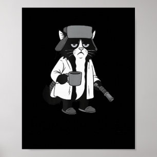 Poster La litière est pleine Citation drôle de chat humou