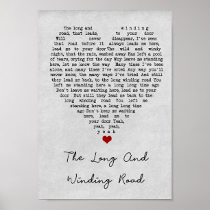 Poster La Longue Et Ventante Route Grey Heart Chanson Lyr