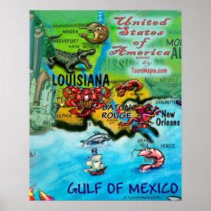 Poster La Louisiane Etats-Unis