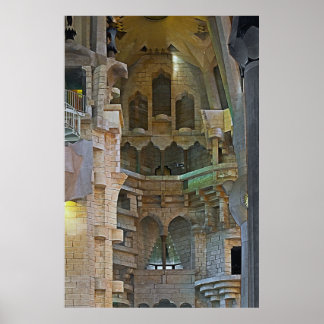 Poster La lumière douce de l'intérieur de la Sagrada Fami