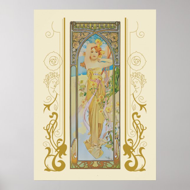 Poster La Luminosité de la journée par Alphonse Mucha (Devant)