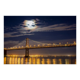 Poster La lune ce soir au-dessus du Bay Bridge