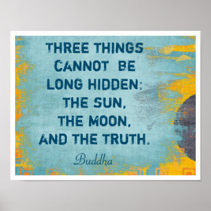 Poster La Lune et la Vérité - Citation de Bouddha - Impre
