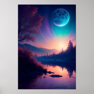 Poster La Lune Extraordinaire et la Rivière Pacifique