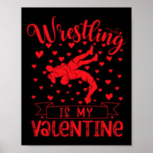 Poster La lutte est mon cœur d'amour rouge de la Saint-Va