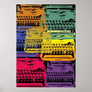 Poster la machine à écrire - sombre