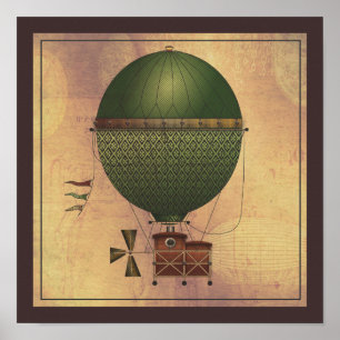 Poster La machine volante Citronnier Steampunk