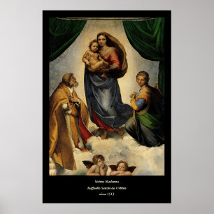 Poster La "Madone Sixtine" Classique de Raphael (environ 