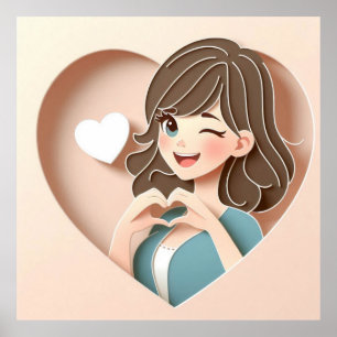 Poster La magie de l'amour de la fille qui pleure