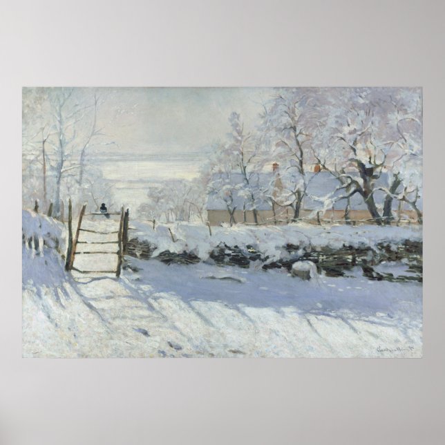 Poster La Magpie de Claude Monet (Devant)