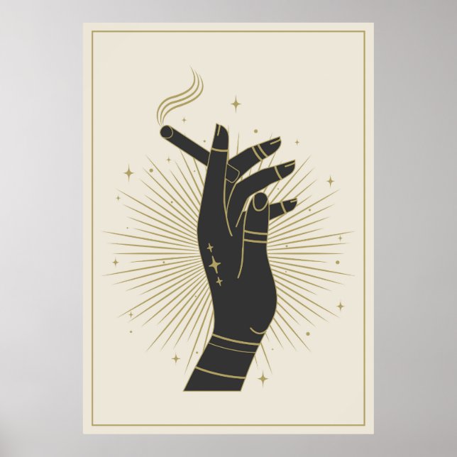 Poster La main de la femme tient la cigarette (Devant)