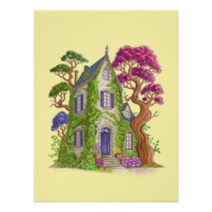 Poster La maison au lièrre et ses arbres géants.