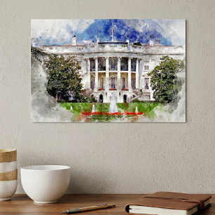 Poster La Maison Blanche à Washington DC – Façade sud