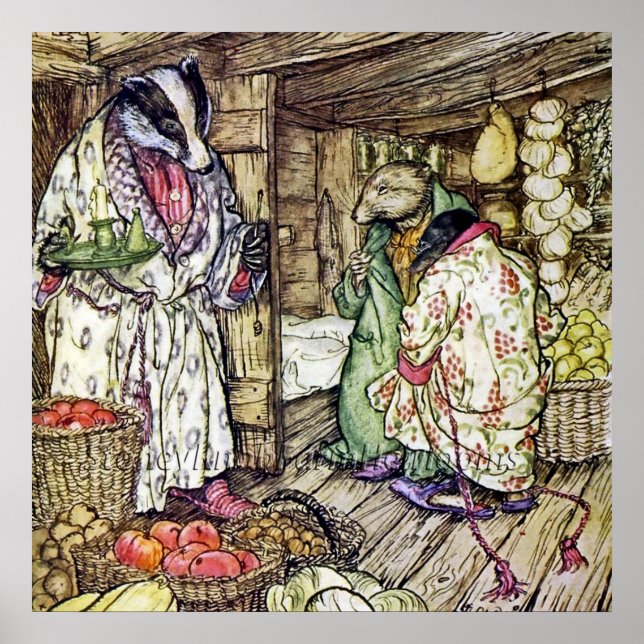 Poster “La maison du blaireau” par Arthur Rackham (Devant)