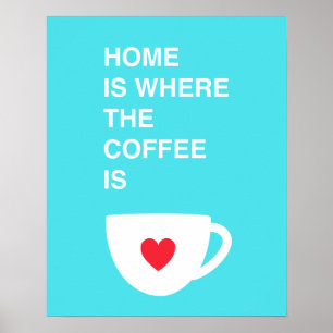Poster La maison est où le café est