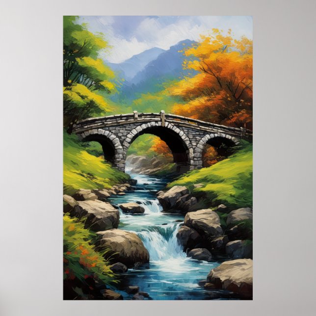Poster La Majesté d'un passage de cours d'eau rocheux (Devant)