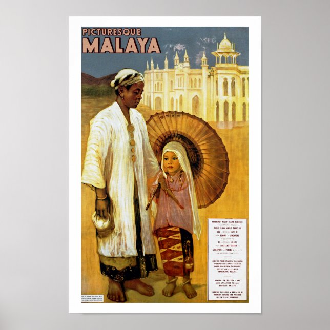 Poster La Malaisie pittoresque (Devant)