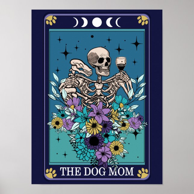 Poster La maman du chien Drôle Tarot (Devant)