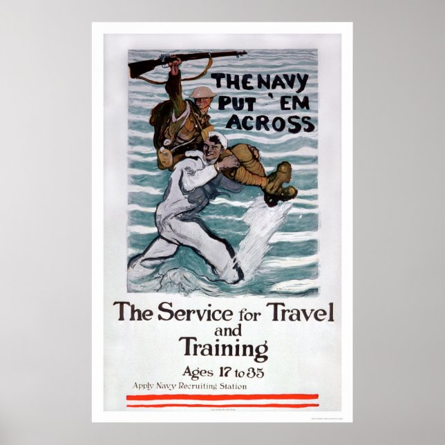 Poster La Marine A Mis 'Em Across (US02295) (Devant)