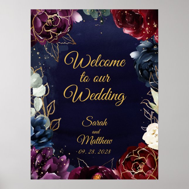 Poster La Marine Bourguignonne Bienvenue À Notre Mariage  (Devant)