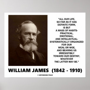 Poster La masse de William James de la citation de destin