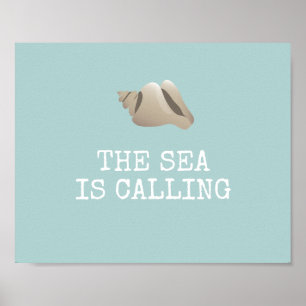 Poster La mer appelle   Seashell Personnaliser la plage