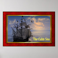 La mer calme - Galion à voile