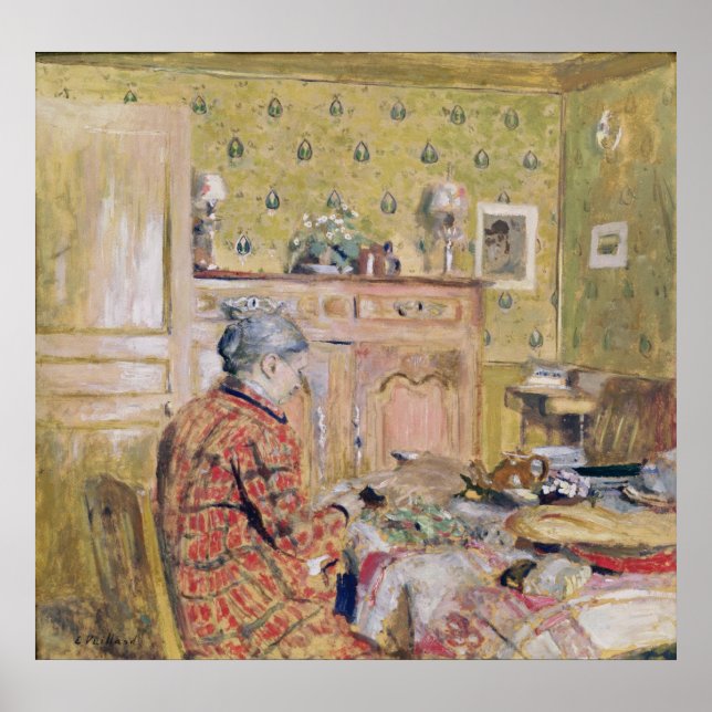 Poster La mère de l'artiste prend le petit déjeuner, 1899 (Devant)