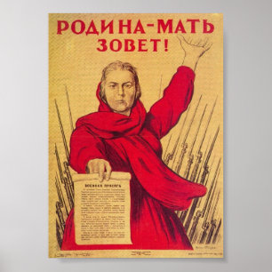 Poster La mère patrie appelle l'affiche de propagande de