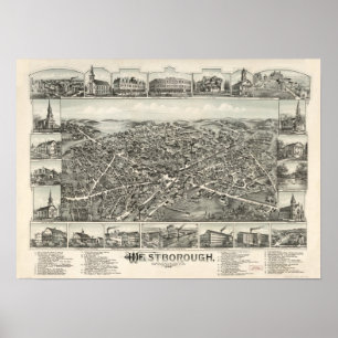 Poster La messe de Westborough. Carte panoramique antique