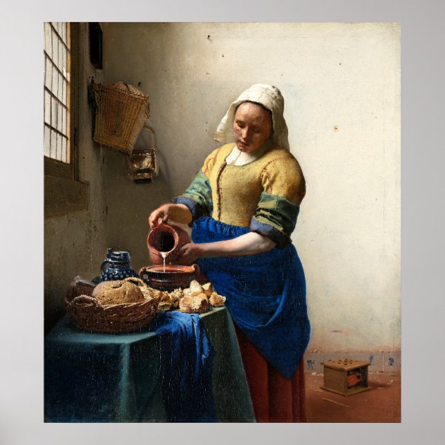 Poster La Milkmaid, Jan Vermeer (Devant)