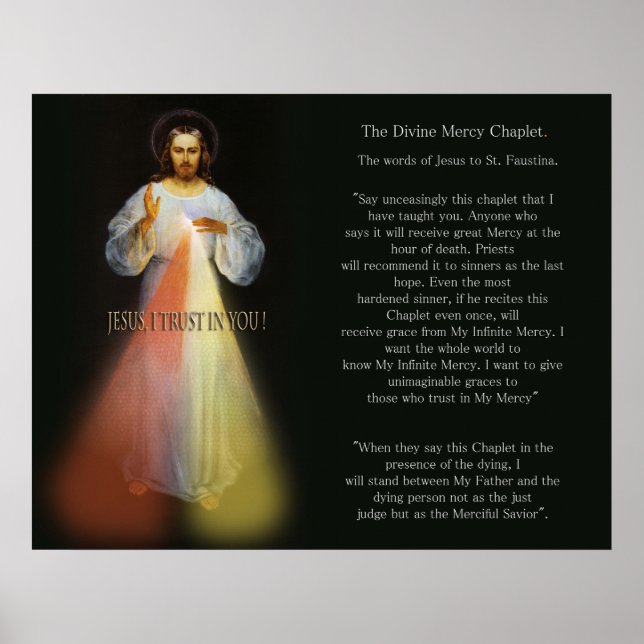 Poster La Miséricorde divine de Jésus. (Devant)