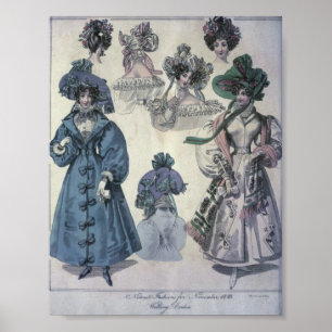 Poster La mode vintage 1800's des femmes