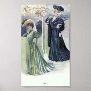Poster La mode vintage 1900's des femmes
