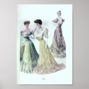 Poster La mode vintage 1900's des femmes
