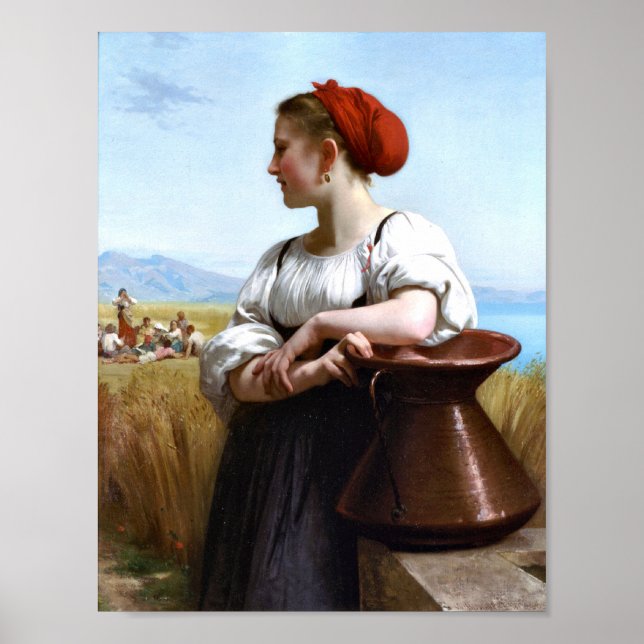 Poster La moissonneuse 1868 William Adolphe Bouguereau (Devant)