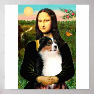 Poster La Mona Lisa et son Berger Australien (Tri)