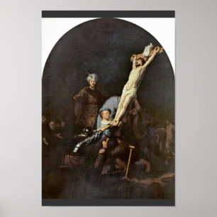 Poster La Montée De La Croix. Par Rembrandt Van Rijn