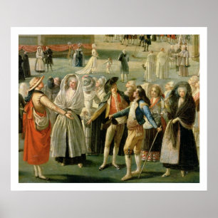 Poster La montée d'une montgolfière à Madrid, détail