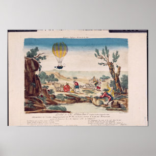 Poster La montgolfière en Jean Pierre Blanchard