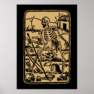 Poster La mort - Carte Tarot Ancien Indien / Asiatique