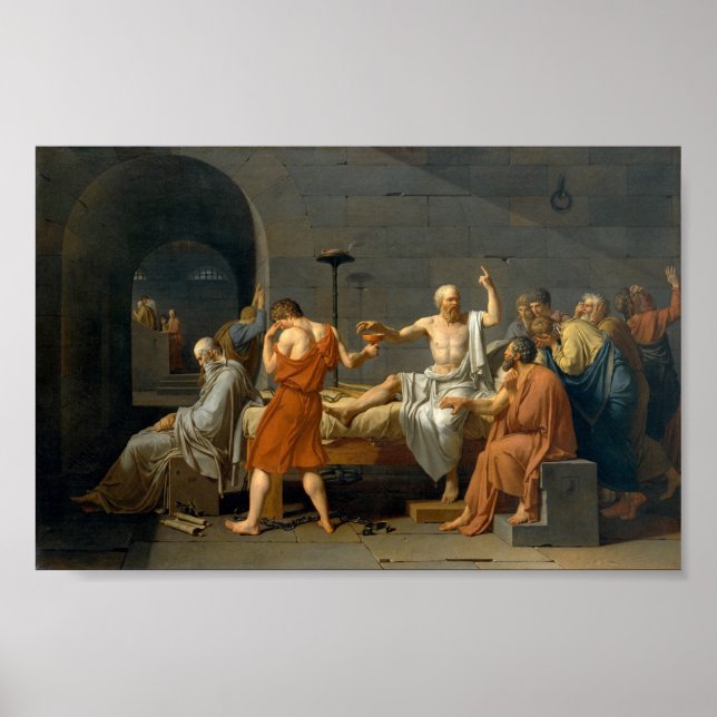 Poster La mort de Socrate - Jacques-Louis David (Devant)