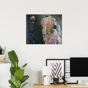 Poster La Mort et la Vie de Gustav Klimt Art Nouveau vint
