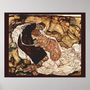 Poster La mort et le fou par Egon Schiele