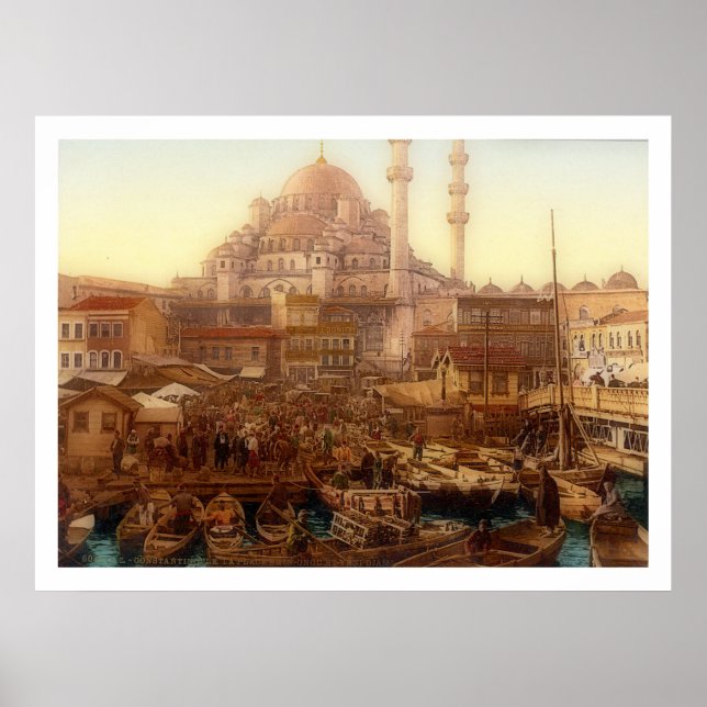 Poster La mosquée Yeni Cami et le bazar Eminö nü -ISTAN (Devant)