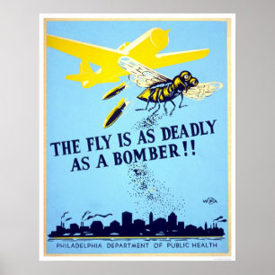 Poster La mouche est aussi meurtrière qu'un bombardier ! 