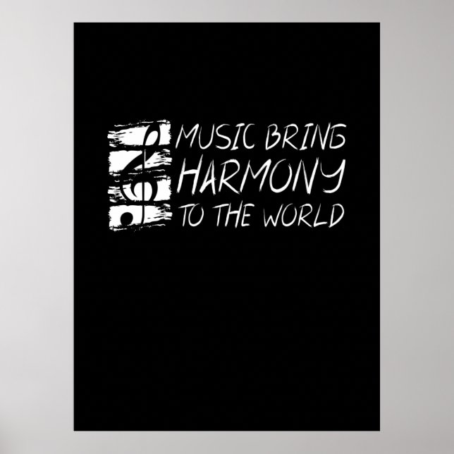 Poster La Musique Apporte Harmonie Au Monde (Devant)