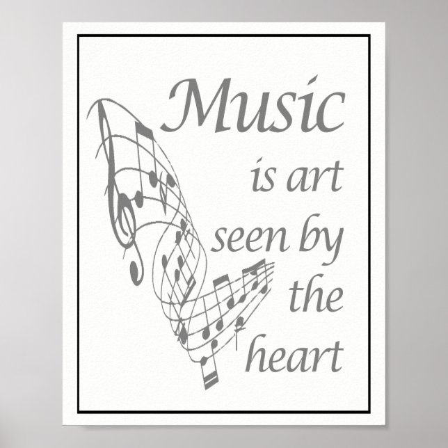 Poster La musique est l'art vu par la citation du coeur i (Devant)