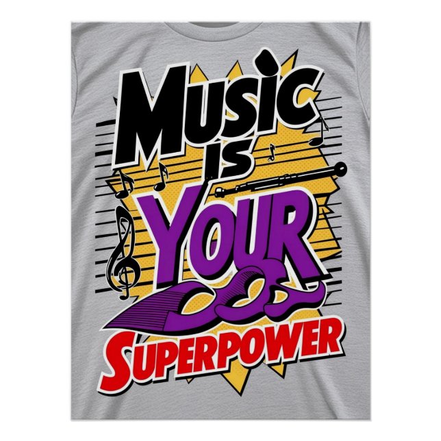 Poster La musique est votre super-puissance option 3 (Devant)